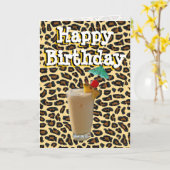 ハッピーバースデーカクテルトースト カード (黄色い花)