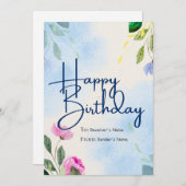 ハッピーバースデーカスタマイズ可能なデジタル挨拶カード シーズンカード (正面/裏面)