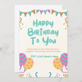 ハッピーバースデーカスタマイズ可能なデジタル挨拶カード シーズンカード (正面/裏面)