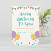 ハッピーバースデーカスタマイズ可能なデジタル挨拶カード シーズンカード (スタンド正面)