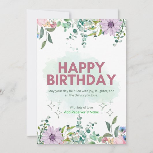 ハッピーバースデーカスタマイズ可能なデジタル挨拶カード シーズンカード (正面)