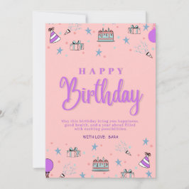 ハッピーバースデーカスタマイズ可能なデジタル挨拶 シーズンカード