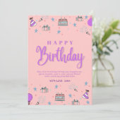 ハッピーバースデーカスタマイズ可能なデジタル挨拶 シーズンカード (スタンド正面)