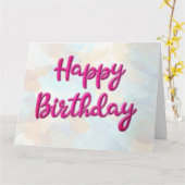 ハッピーバースデーカスタマイズ可能なマゼンタXLグリーティング カード (黄色い花)