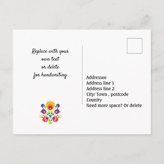 ハッピーバースデーカスタマイズ可能な民話はがき ポストカード (裏面)