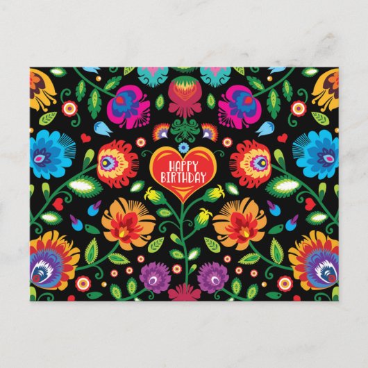 😍ハッピーバースデーカスタマイズ可能な民話はがき ポストカード (正面)