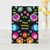 🌺ハッピーバースデーカスタマイズ可能な民話カード カード (黄色い花)
