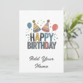 ハッピーバースデーカスタマイズ可能カード サンキューカード (スタンド正面)