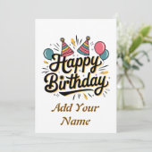 ハッピーバースデーカスタマイズ可能カード サンキューカード (スタンド正面)