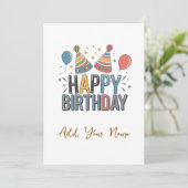 ハッピーバースデーカスタマイズ可能カード サンキューカード (スタンド正面)