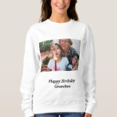 ハッピーバースデーカスタムおばあちゃんの写真 スウェットシャツ (正面)