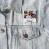 ハッピーバースデーカスタムおばあちゃんの写真 缶バッジ (インサイチュ)