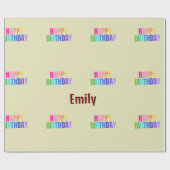 ハッピーバースデーカスタムおばあちゃんフォトコラージピンク ラッピングペーパー (フラット)