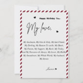 ハッピーバースデーカスタムが夫に願う 招待状 (正面)
