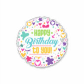 ハッピーバースデーカスタムカットビニールシール シール (正面)