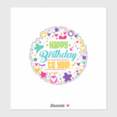 ハッピーバースデーカスタムカットビニールシール シール (シート)