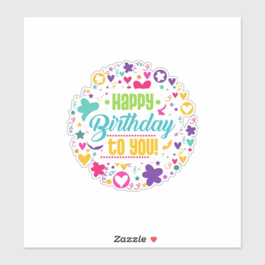 ハッピーバースデーカスタムカットビニールシール シール (シート)