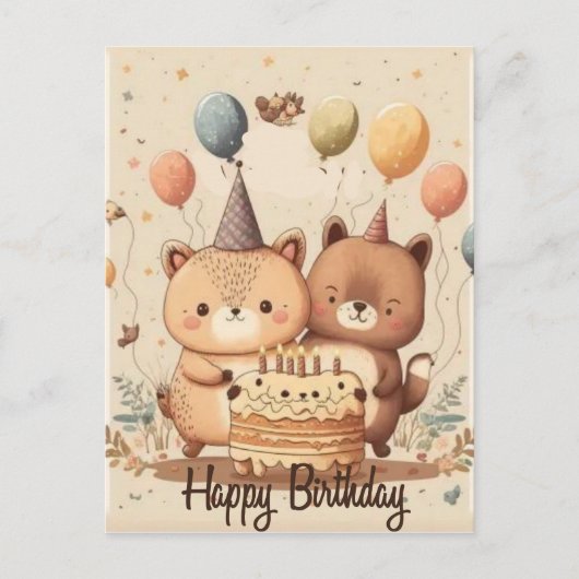 ハッピーバースデーカスタムカード ポストカード (正面)