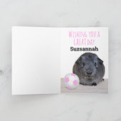 ハッピーバースデーカスタムギニア豚ピンクサッカーボール カード (内部)