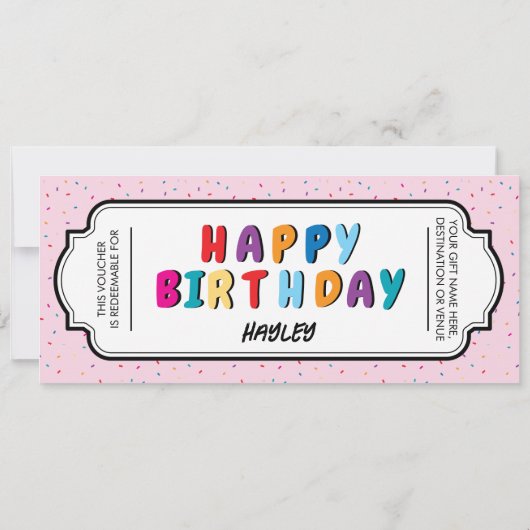 ハッピーバースデーカスタムギフト券 (裏面)