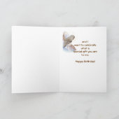 ハッピーバースデーカスタムグ素晴らしレーフクロウ、バード自然 カード (内部)