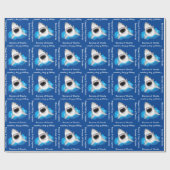 ハッピーバースデーカスタムシャークジョーズおもしろい ラッピングペーパー (フラット)