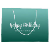 ハッピーバースデーカスタムテンプレートモダンエレガント ラージペーパーバッグ (裏面)