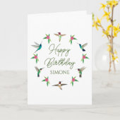 ハッピーバースデーカスタムハミングバーズカード カード (黄色い花)