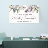 ハッピーバースデーカスタムバナー紫フローラ30位 横断幕 (トレードショー)