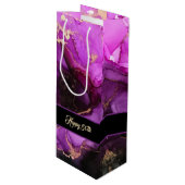 ハッピーバースデーカスタムパープルブラック抱き枕 ワインギフトバッグ (正面アングル)