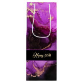 ハッピーバースデーカスタムパープルブラック抱き枕 ワインギフトバッグ (正面)