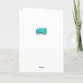 ハッピーバースデーカスタムヒーロー漫画スタイルアーポップ・アートのトおもしろい カード (裏面)