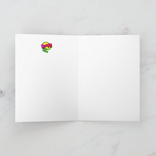 ハッピーバースデーカスタムヒーロー漫画スタイルアーポップ・アートのトおもしろい カード (内部)