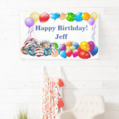 ハッピーバースデーカスタムビニールバナー、3' x 5' 横断幕 (インサイチュ)