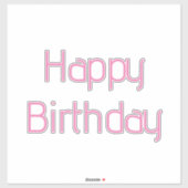 ハッピーバースデーカスタムピンクシンプル色かわいい2024 シール (シート)