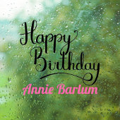 ハッピーバースデーカスタムピンクフォントウインドウロック ウィンドウサイン