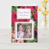 ハッピーバースデーカスタムフォトカードかわいらし花 カード (黄色い花)