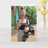 ハッピーバースデーカスタムフォトカード カード (黄色い花)