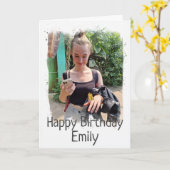 ハッピーバースデーカスタムフォトカード カード (黄色い花)