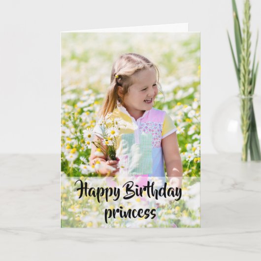 ハッピーバースデーカスタムフォトガールズ誕生日 カード (正面)