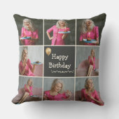 ハッピーバースデーカスタムフォトコラージュ装飾用クッション クッション (正面)