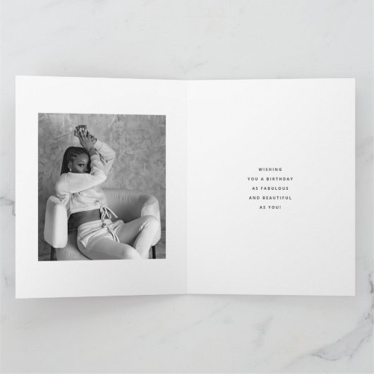 ハッピーバースデーカスタムフォトフィルムストリップブラックビッグ カード (内部)