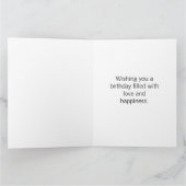 ハッピーバースデーカスタムフォトブルー縁ど カード (内部)