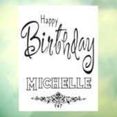 ハッピーバースデーカスタムブラックフォントドア窓にしがみつく ウィンドウサイン (シート3)