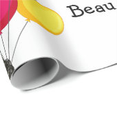 ハッピーバースデーカスタムブラック&ホワイトベルネドードルWr ラッピングペーパー (ロールコーナー)