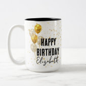 ハッピーバースデーカスタムマグ、彼女のための誕生日ギフト ツートーンマグカップ (左)