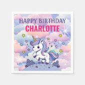 ハッピーバースデーカスタムマジカルユニコーン スタンダードカクテルナプキン (正面)