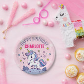 ハッピーバースデーカスタムマジカルユニコーン ペーパープレート (パーティー)