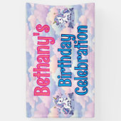 ハッピーバースデーカスタムマジカルユニコーン 横断幕 (縦)