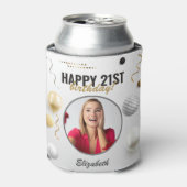 ハッピーバースデーカスタムモダン写真ギフト 缶クーラー (缶正面)